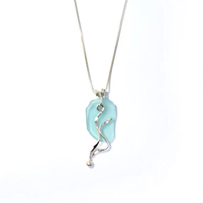Fish Floating Kelp Necklace With Sea Glass - Artina's Jewellery