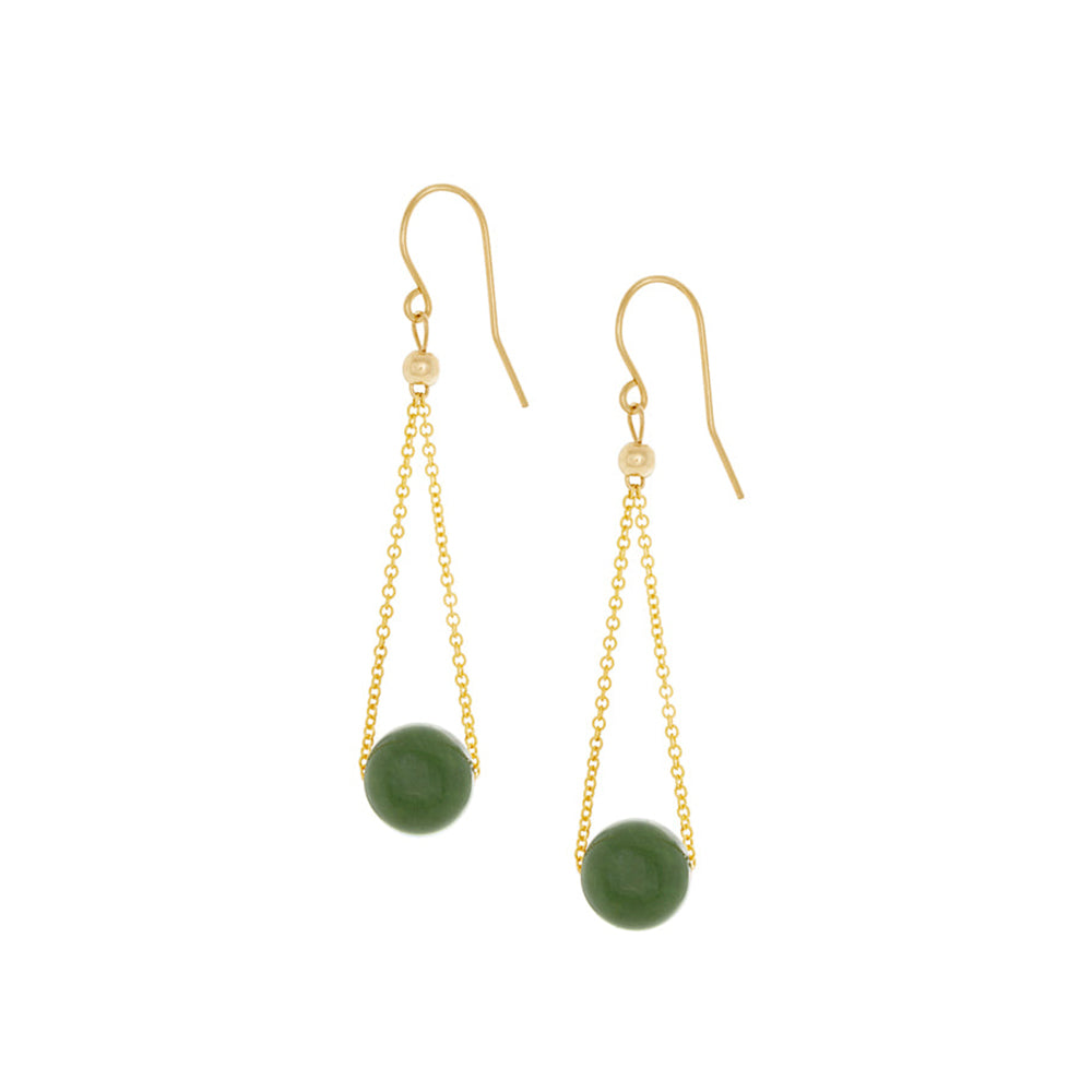 Gold Fill Jade Chandelier Earrings