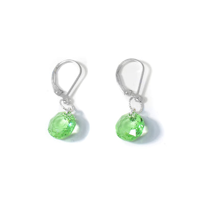 Round Green Swarovski Crystal Earrings