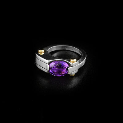 Silver and Gold Amethyst Ring