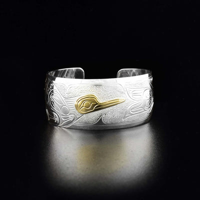Silver and Gold 1" Hummingbird Bracelet