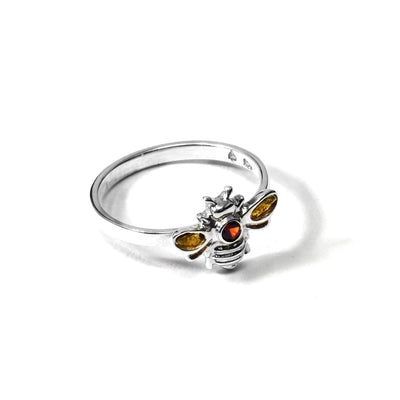 Small Bee Ring with Dark Citrine and Gold Nuggets