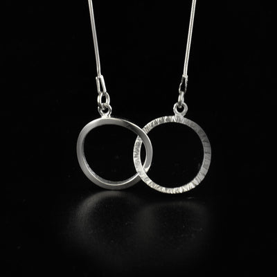 Sterling Silver Double Hoop Necklace