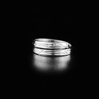 Sterling silver eagle wrap ring