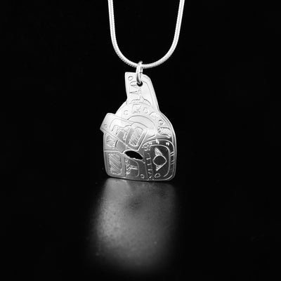 Sterling Silver Orca Shaped Pendant