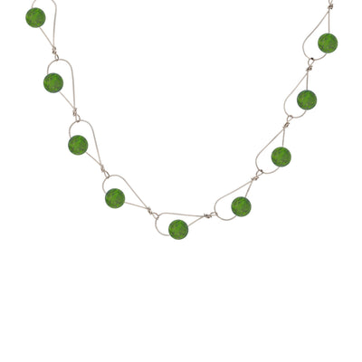 Sterling Silver Rain BC Jade Nephrite Necklace