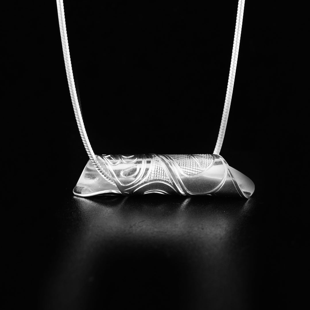 Sterling Silver Spiral Orca Pendant