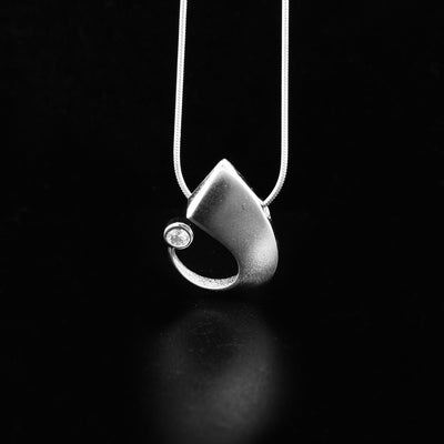Sterling Silver Teardrop Twist Necklace