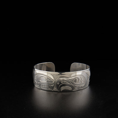 Sterling Silver 3/4" Eagle and Orca Bracelet