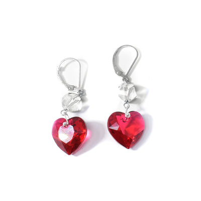 Swarovski Crystal Heart Dangle Earrings