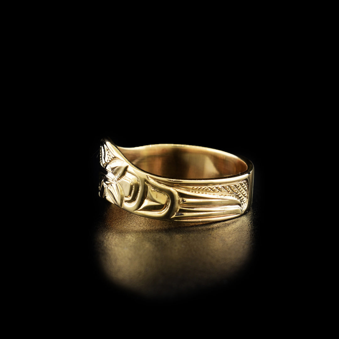 14k Gold Hummingbird Wave Ring - Artina's Jewellery