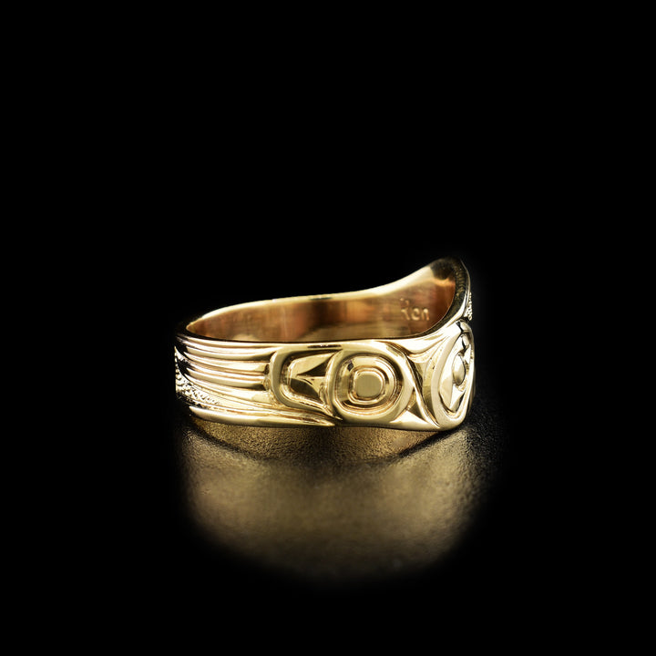 14k Gold Hummingbird Wave Ring - Artina's Jewellery