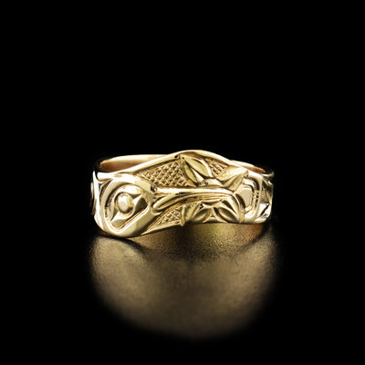 14k Gold Hummingbird Wave Ring - Artina's Jewellery