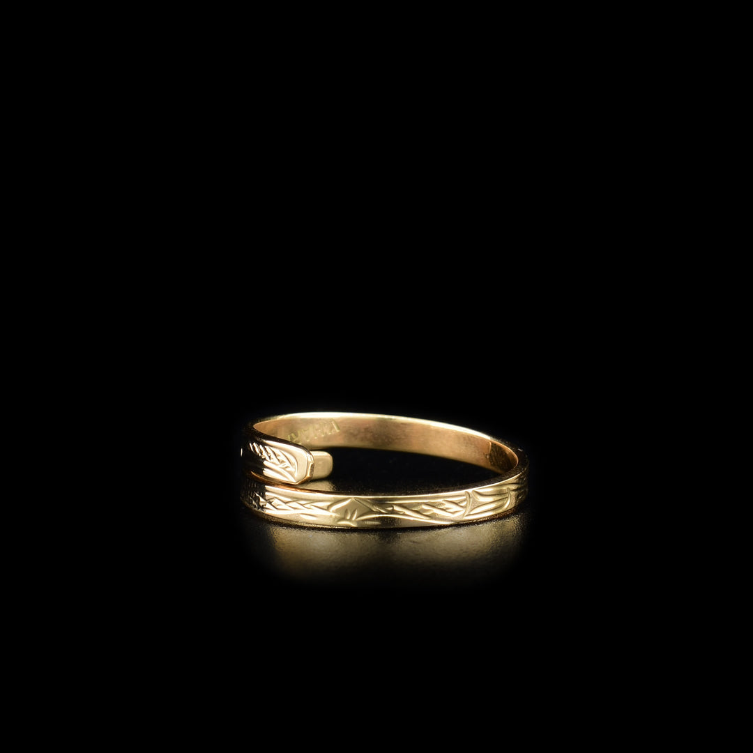 14K Gold 1/8" Wrap Around Hummingbird Ring - Artina's Jewellery