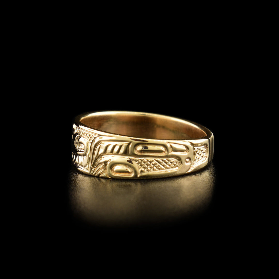 14K Gold 1/4" Wolf Ring - Artina's Jewellery