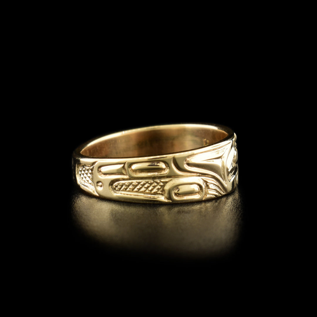 14K Gold 1/4" Wolf Ring - Artina's Jewellery