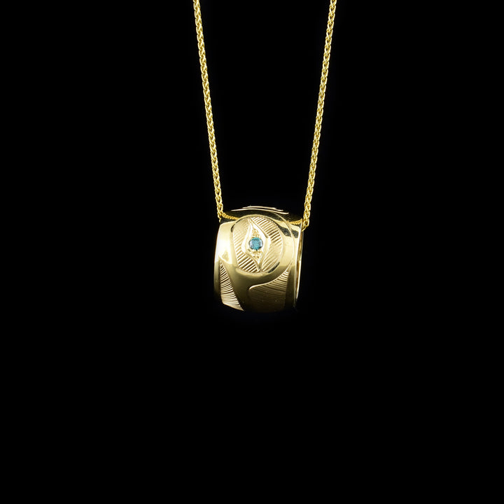 Gold Hummingbird Spirit Bead with Blue Diamond - Artina's Jewellery