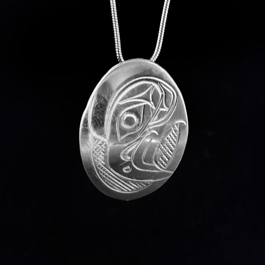 1.25" Eagle Oval Sterling Silver Pendant