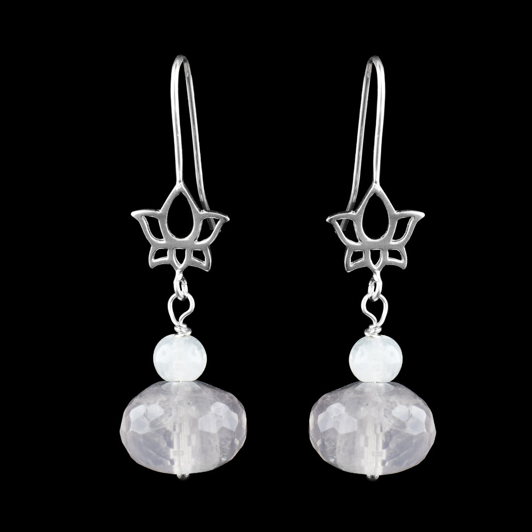 Rose Quartz & Moonstone Earrings - Artina's Jewellery