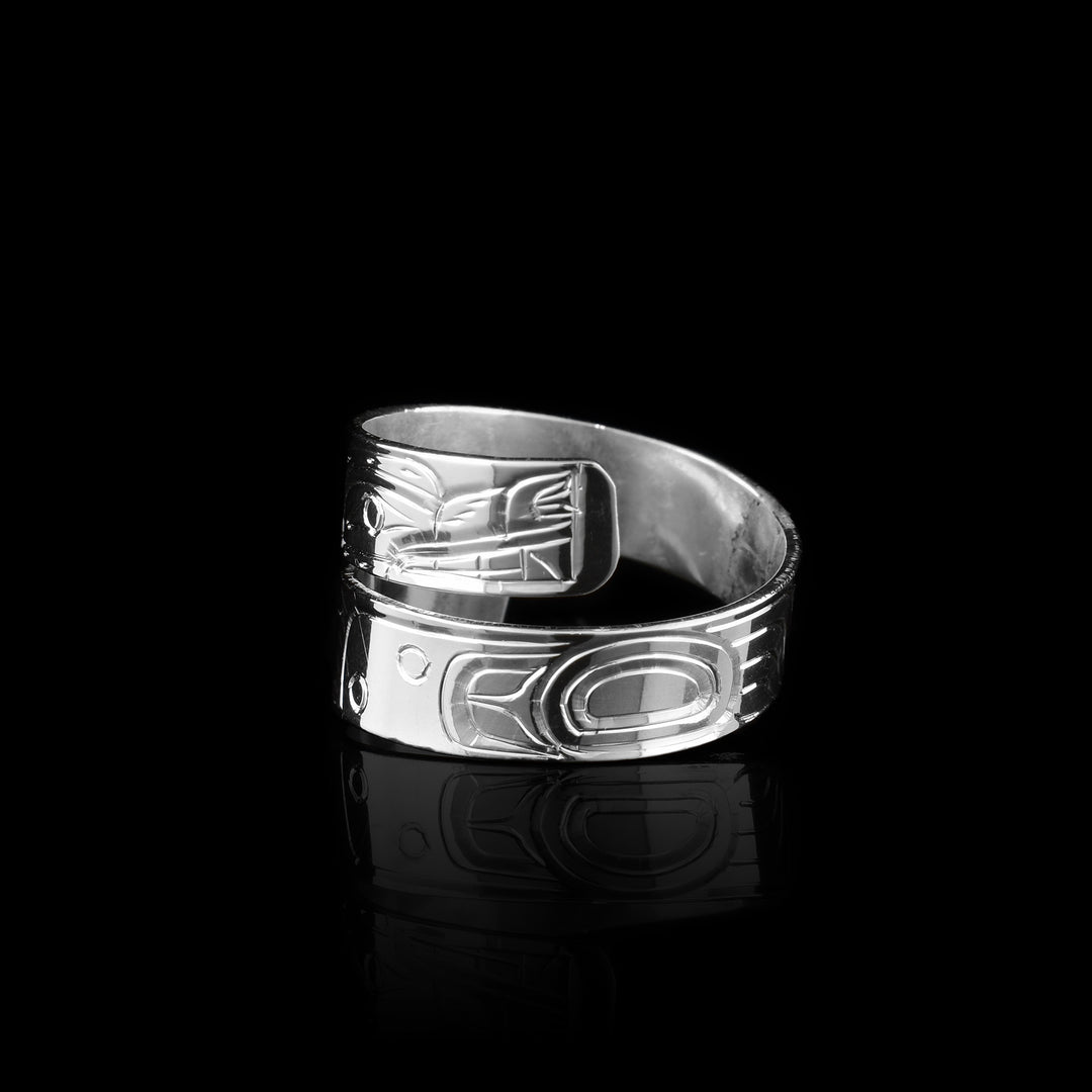 Wolf 1/4" Sterling Silver Wrap Ring - Artina's Jewellery
