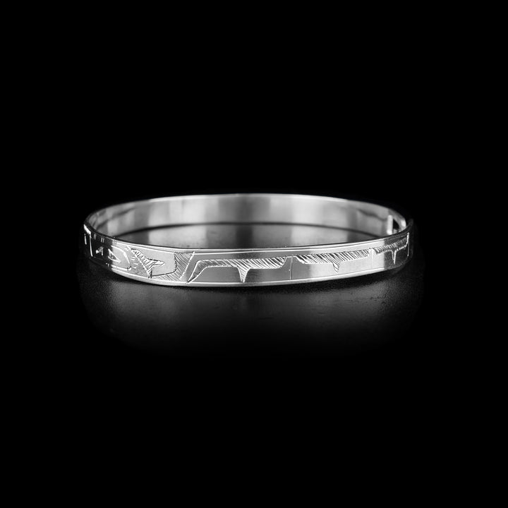 Double Eagle 3/16" Sterling Silver Cuff Bangle Bracelet - Artina's Jewellery