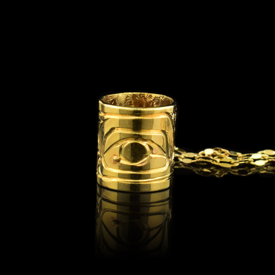 10k Gold Wolf Spirit Bead