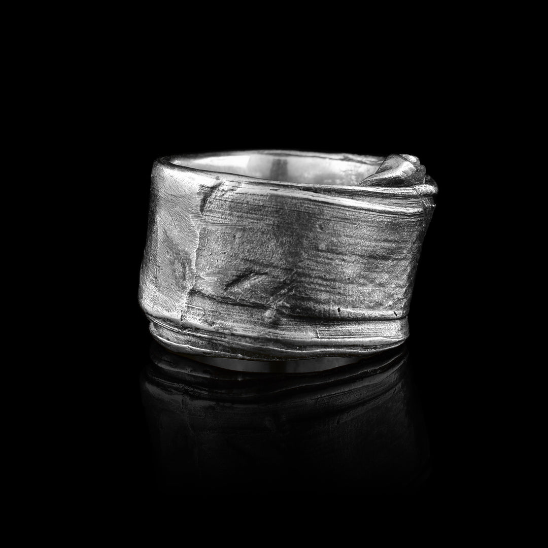 Mitsuro Silver Wide Wavy Ring Band Keum Boo Gold - Artina's Jewellery