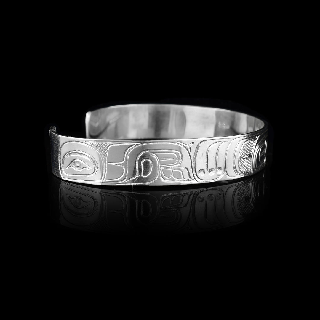 3/8" Sterling Silver Raven Cuff Bracelet