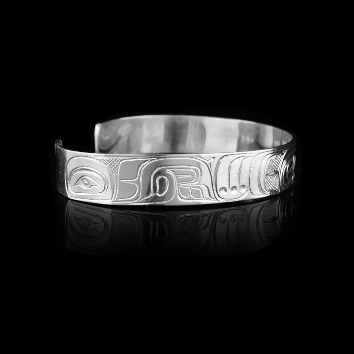 3/8" Sterling Silver Raven Cuff Bracelet