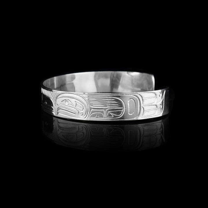 3/8" Sterling Silver Raven Cuff Bracelet
