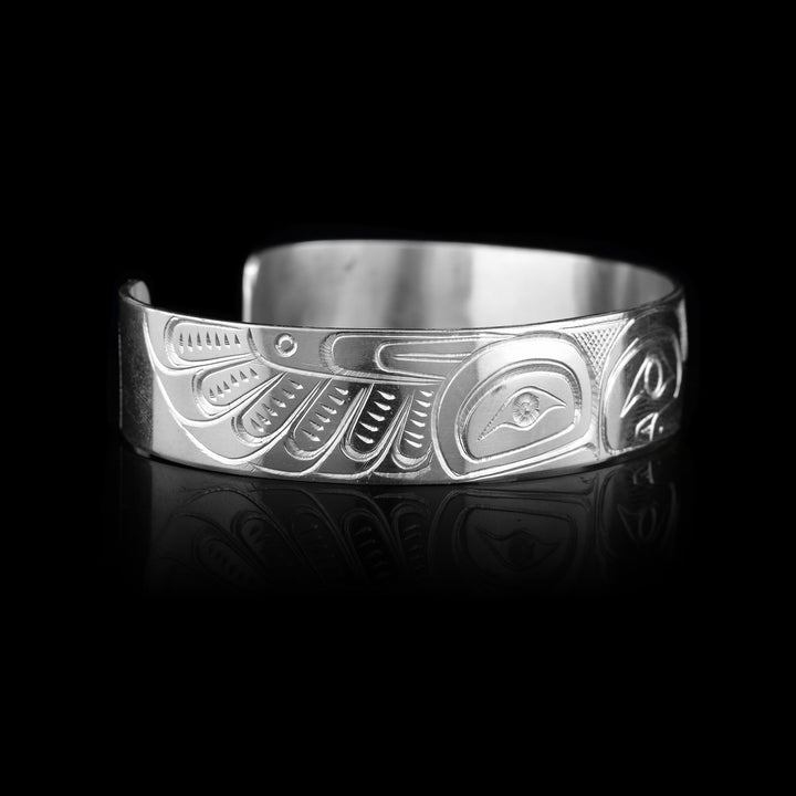 1/2" Sterling Silver Hummingbird Cuff Bracelet