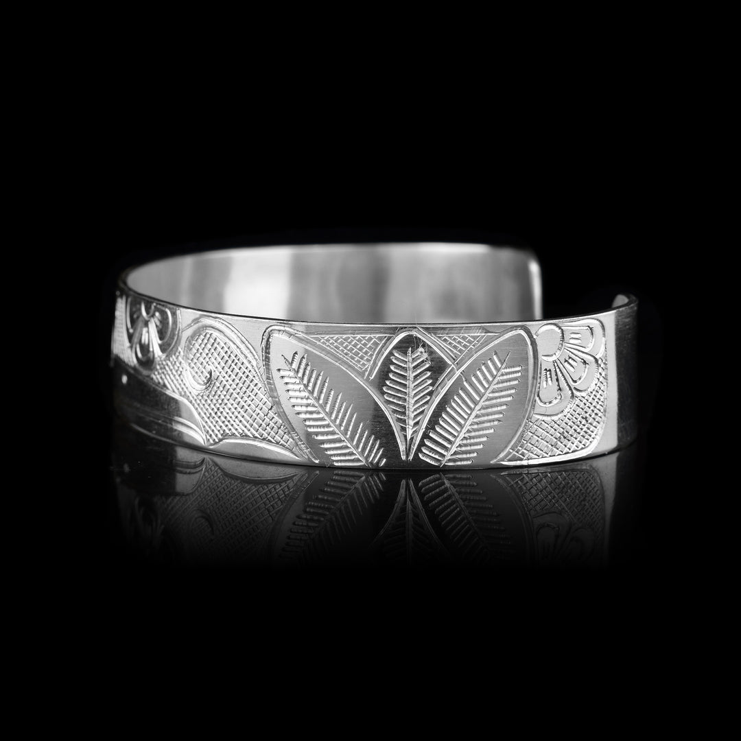 1/2" Sterling Silver Hummingbird Cuff Bracelet
