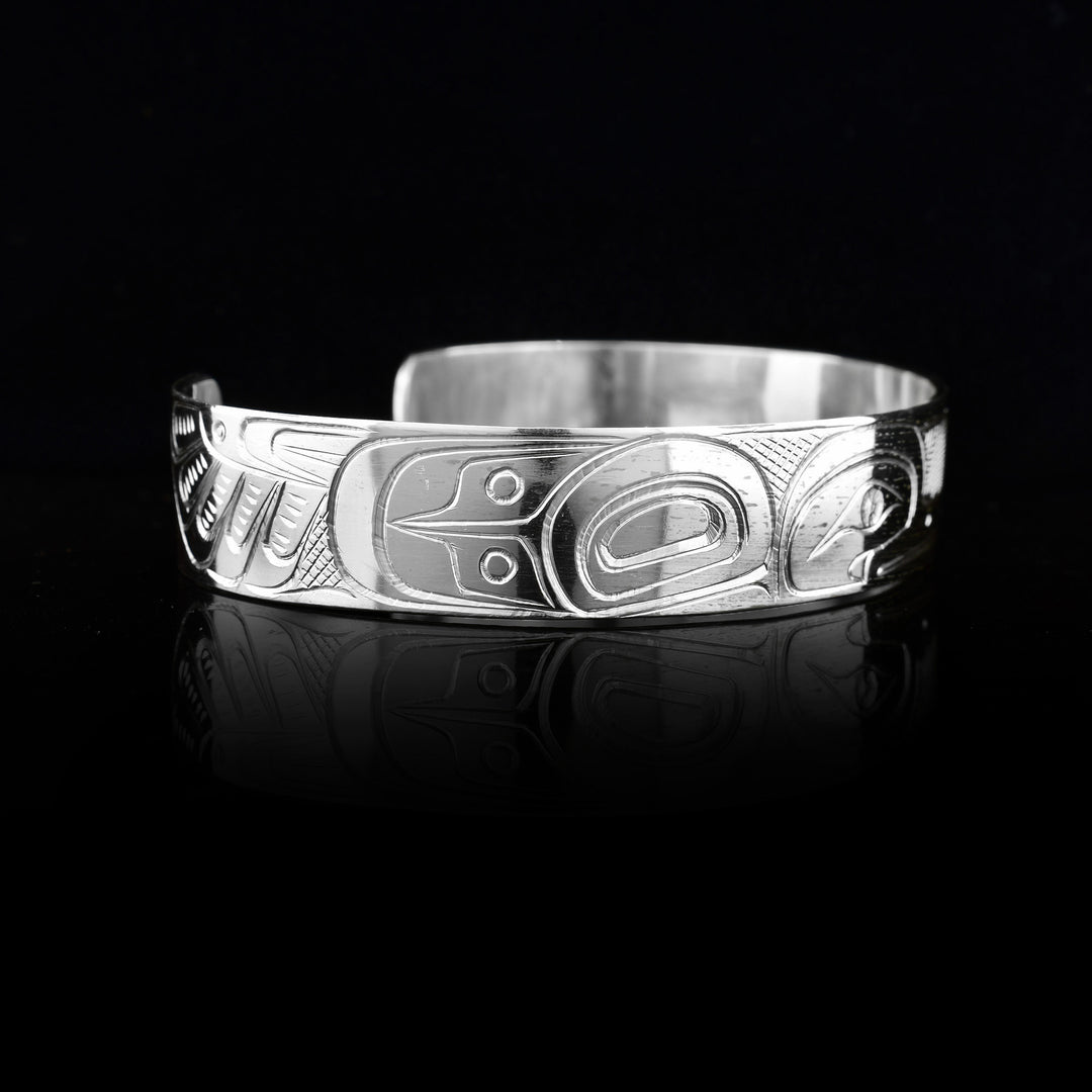 1/2" Sterling Silver Hummingbird Cuff Bracelet