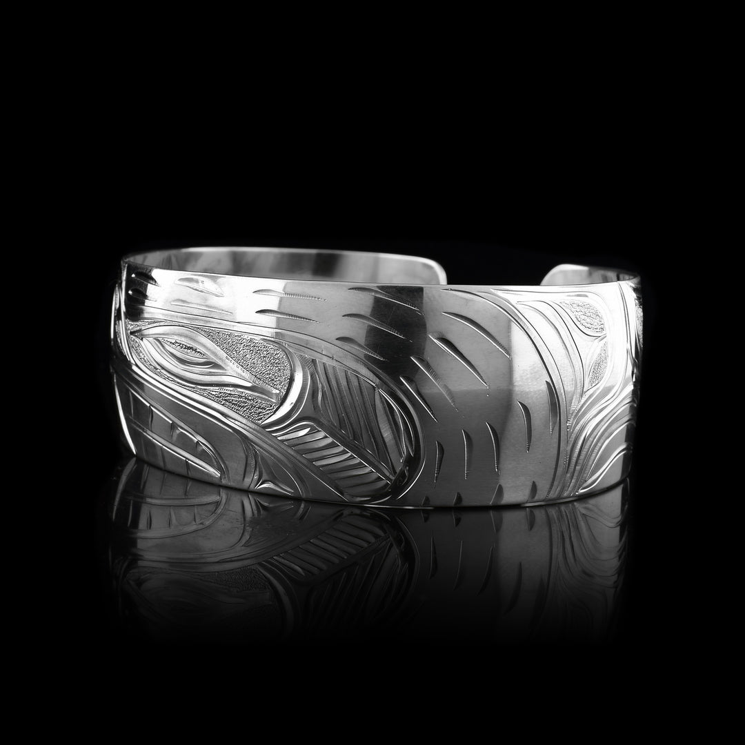 Bear Sterling Silver Wide 1" Cuff Bracelet