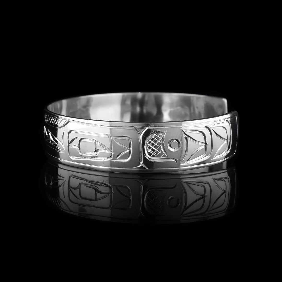Sterling Silver 1/2" Double Raven Bracelet Cuff - Artina's Jewellery
