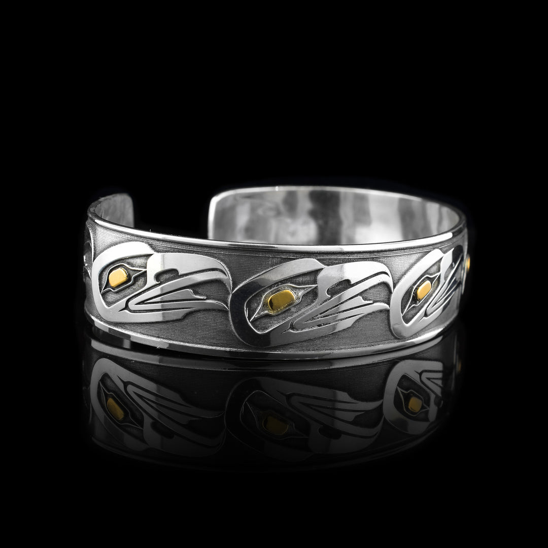 Silver and Gold Eagle Cuff Bracelet - Artina's Jewellery