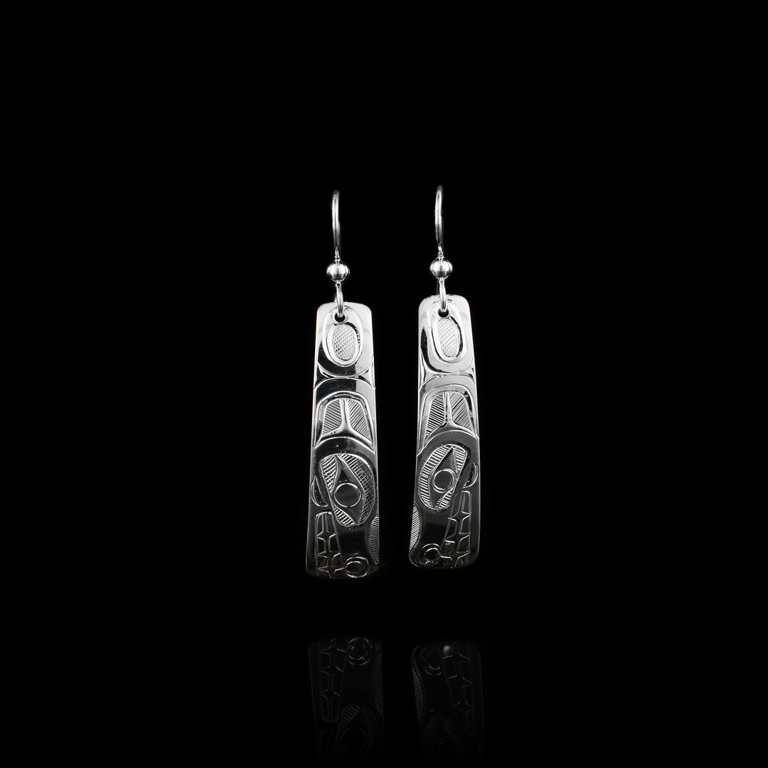 Sterling Silver Long Dangle Bear Earrings - Artina's Jewellery