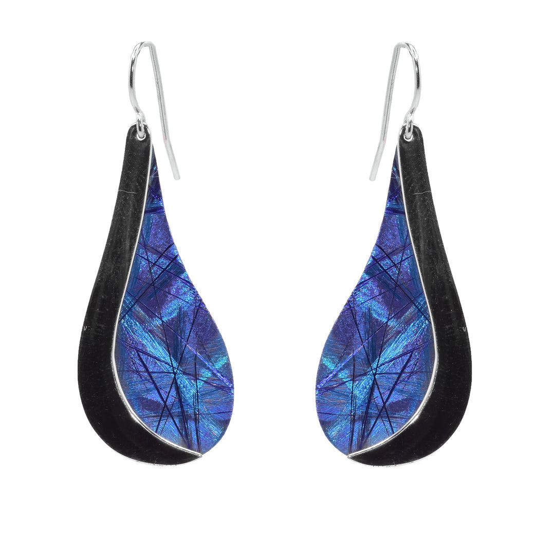 Large Teardrop Anodized Titanium Dangle Earrings - Artina's Jewellery