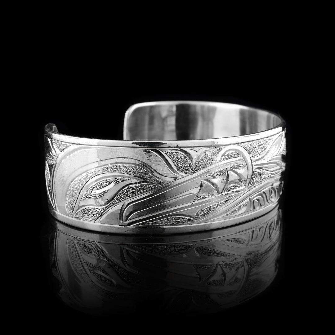 Sterling Silver Hummingbird Wolf Cuff Bracelet - Artina's Jewellery