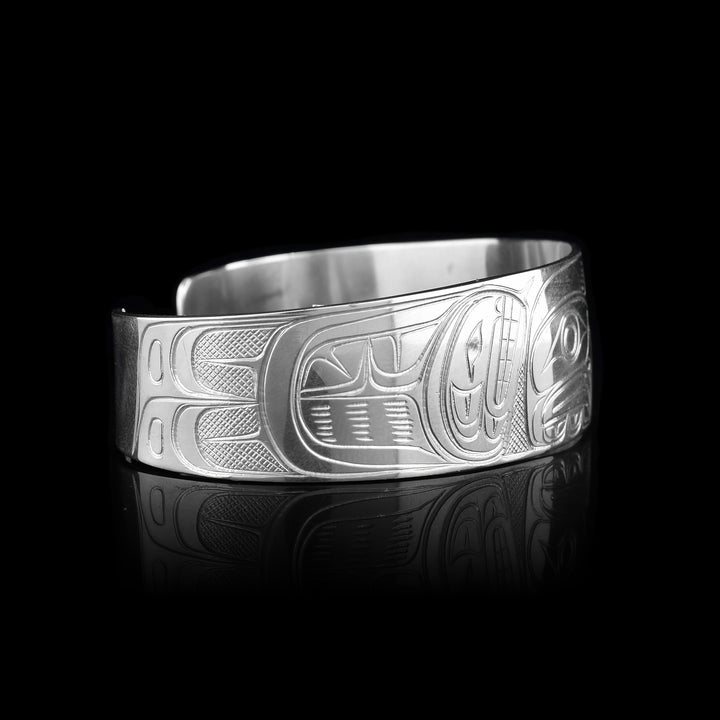 3/4" Sterling Silver Front Facing Eagle Cuff Bracelet