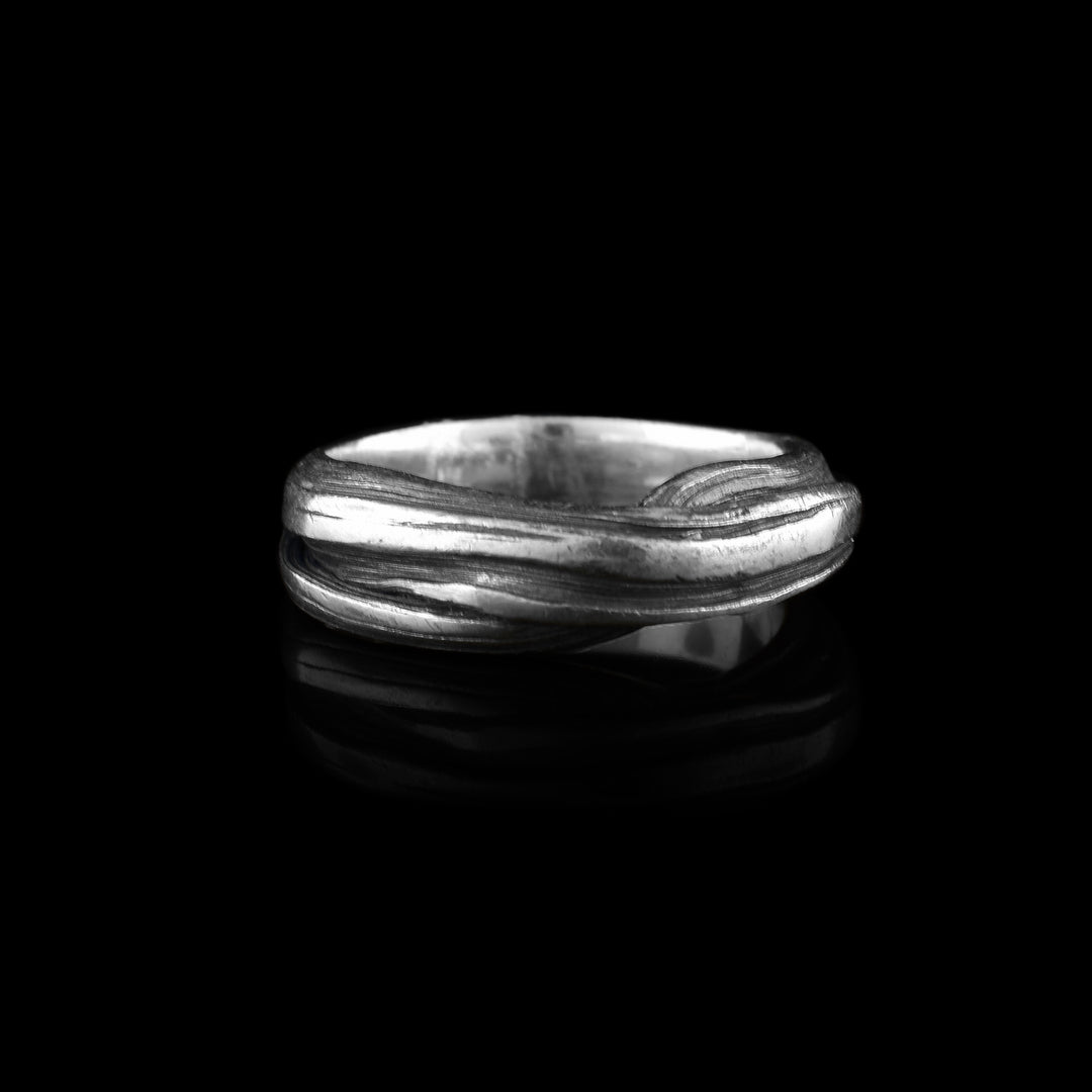 Sterling Silver Mitsuro Black Ring
