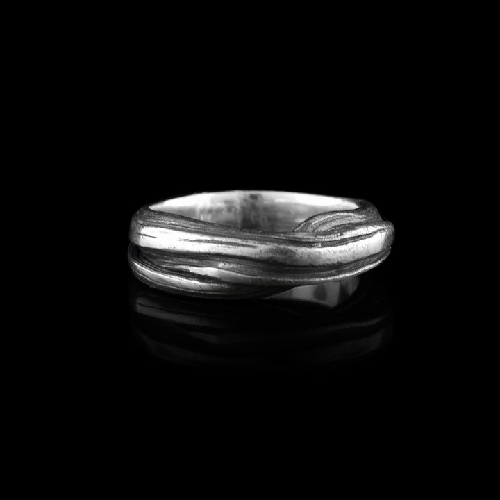 Sterling Silver Mitsuro Black Ring
