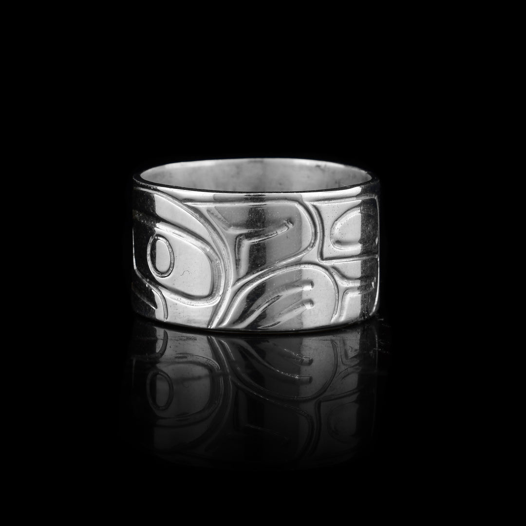 3/8" Raven Sterling Silver Ring