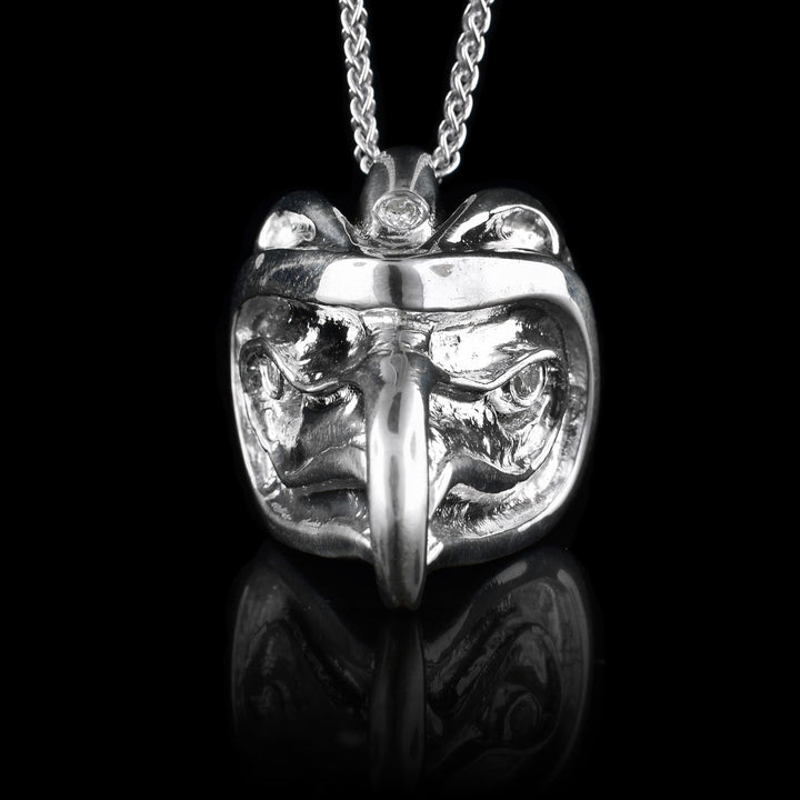 Eagle Head Sterling Silver Diamond Pendant - Artina's Jewellery