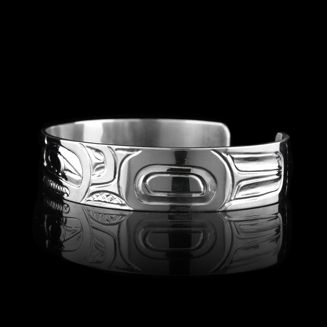 1/2" Sterling Silver Raven Cuff Bracelet - Artina's Jewellery