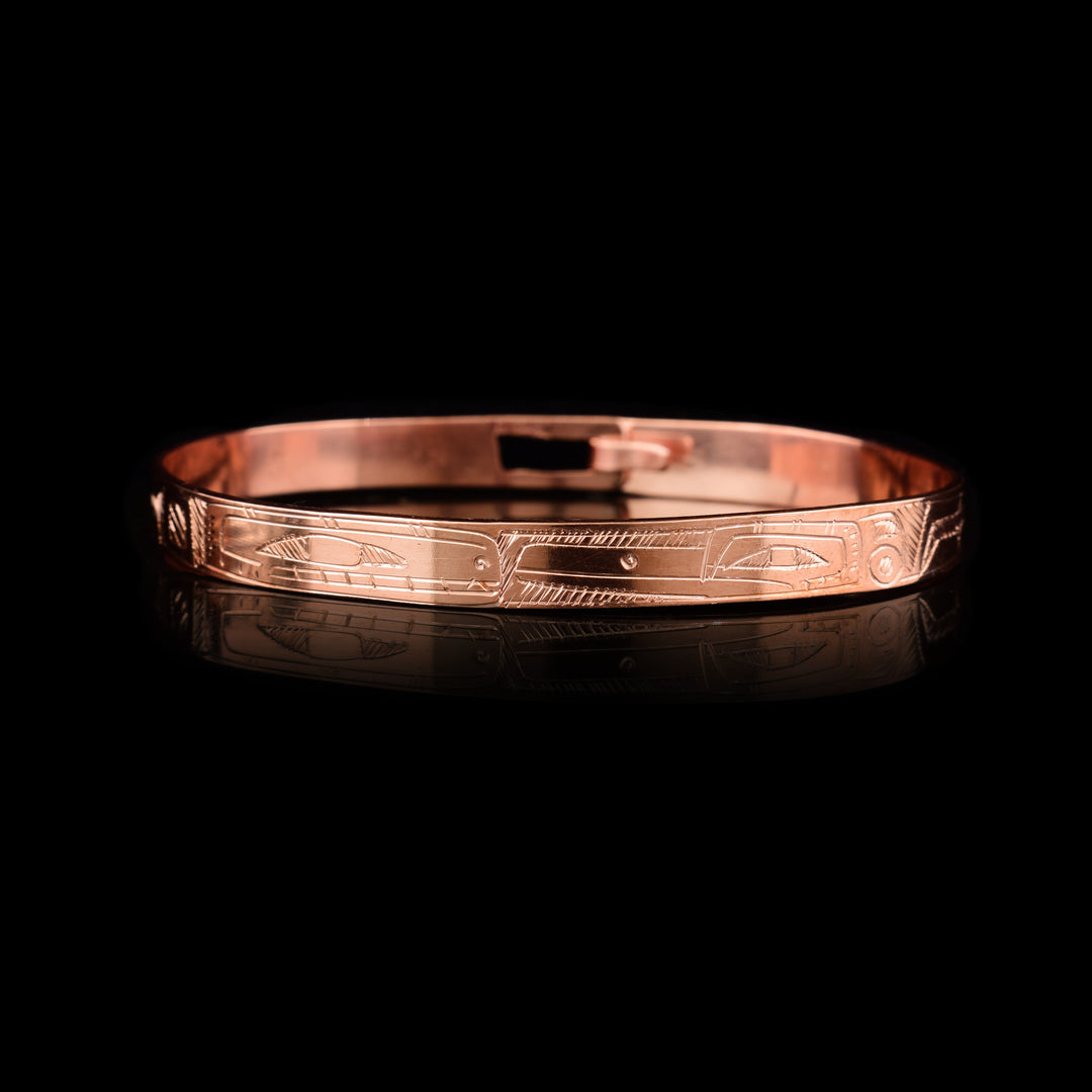 1/4" Copper Orca and Hummingbird Clasp Bracelet