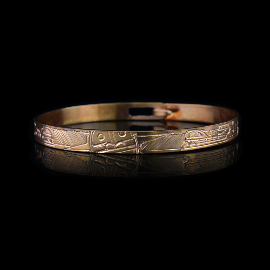 1/4" Wolf and Sun Copper Bracelet