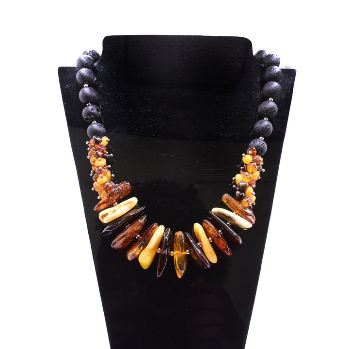 Amber Lava Beaded Necklace