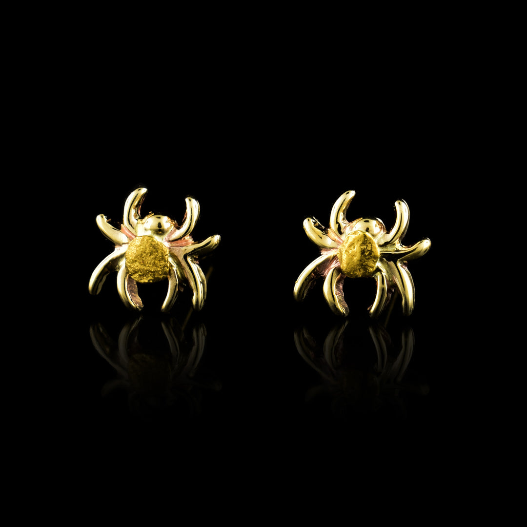 Gold Nugget Spider Studs