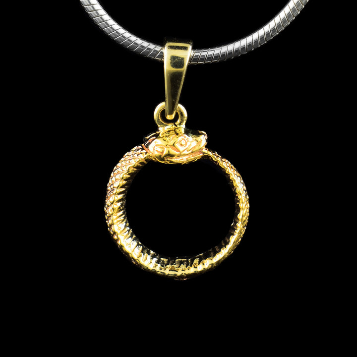 Gold  Auroboros Snake Pendant